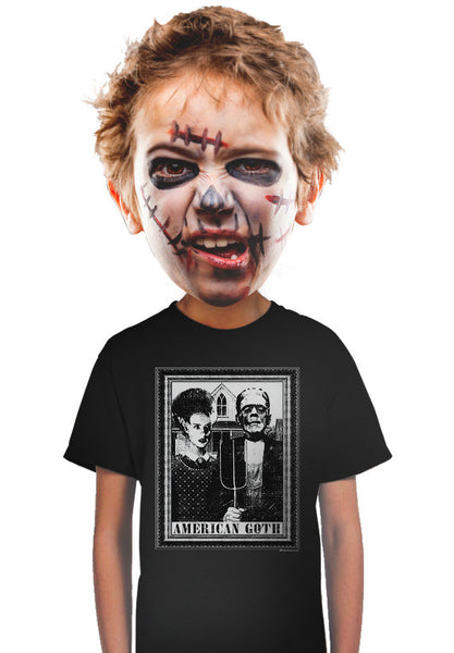american goth frankenstein kids t-shirt