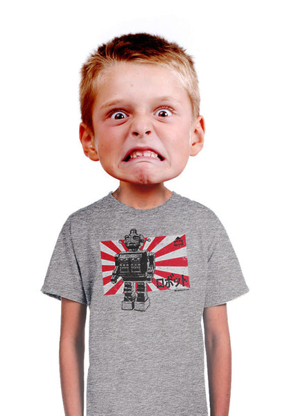 geeky kamikaze japanese robot kids t-shirt