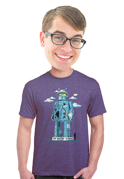 the future is here robot t-shirt