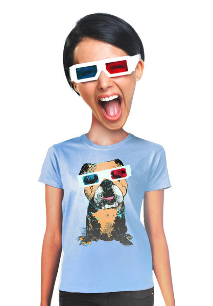 3d bulldog womens t-shirt
