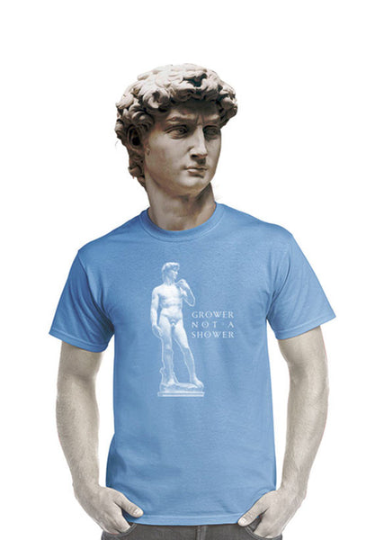 michelangelo's david is a grower not a shower unisex t-shirt