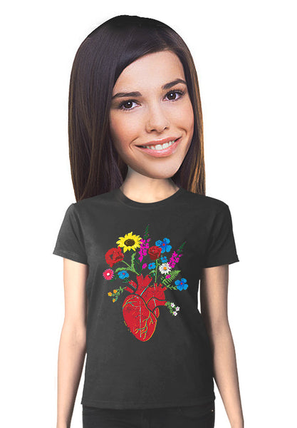 flowering heart t-shirt