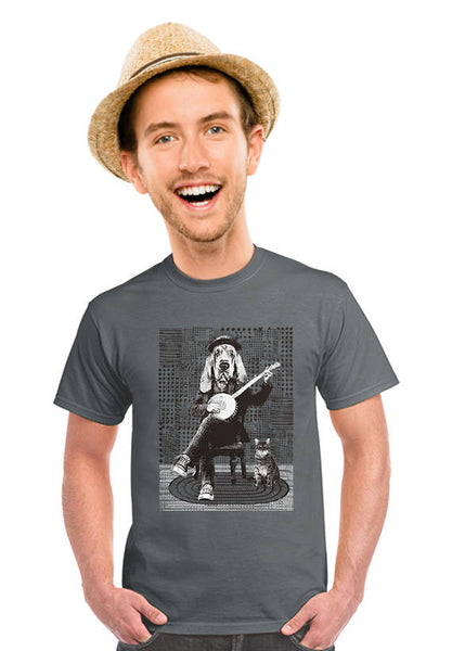 banjo Hound dog t-shirt
