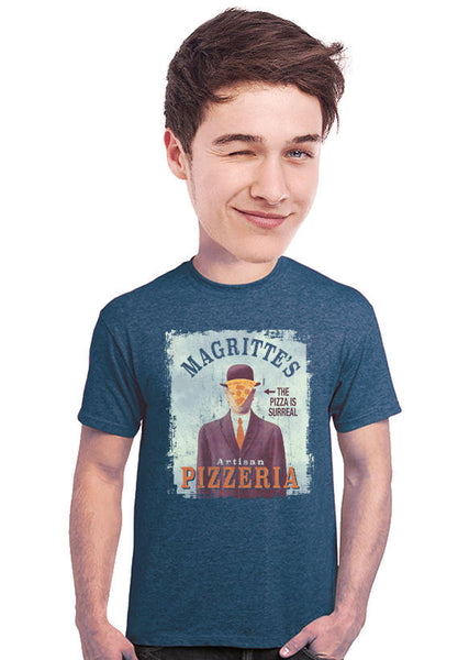 magritte pizza art t-shirt