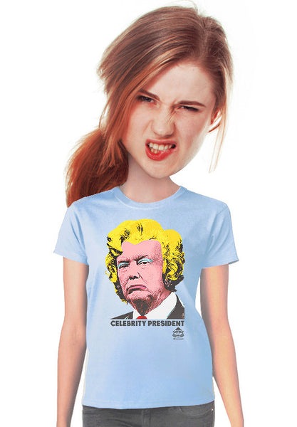 trump as marilyn monroe womens t-shirt